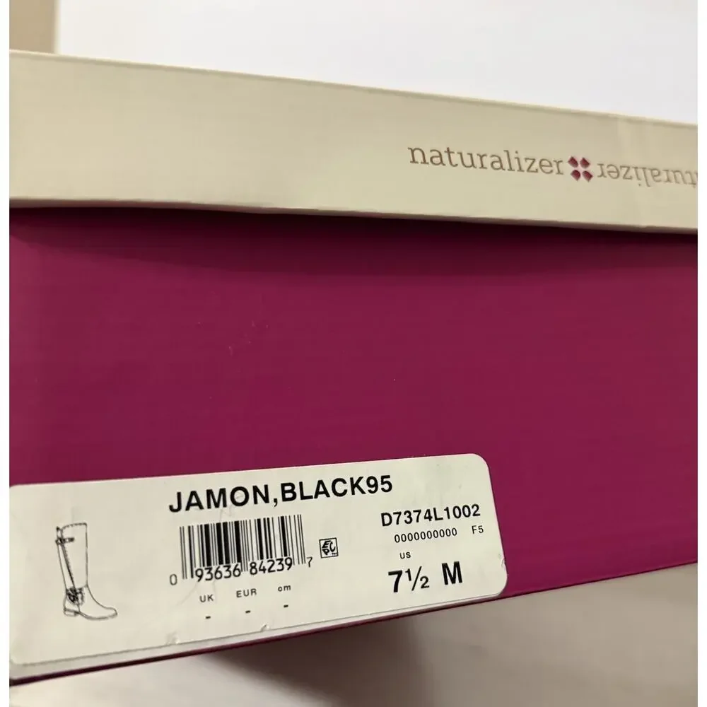 Naturalizer Jamon Black Riding Boots Size 7.5 M